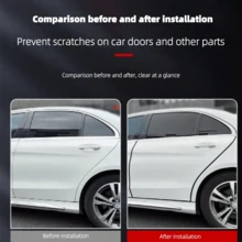 2m/5m/10m Protector universal en forma de U para el borde de la puerta del coche, tira decorativa de goma para parachoques, protección antiarañazos y antichoques - negro - Ver 9