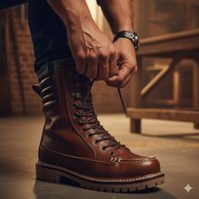 Ranclafe Men's Nubuck Leather High-Top Ankle Boot Comfortable And Durable - Mocha Brown - View 2