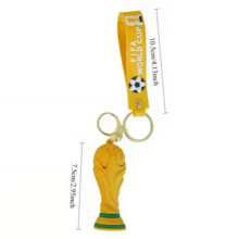 FIFA世界盃官方鑰匙圈套組，卡通動物與獎盃設計，附隊伍配色掛繩，適合足球迷的聖誕節、生日或賽事慶祝禮物 - 彩色 - 查看 7