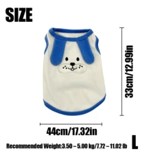 GDTME Cute Cartoon Dog Vest Breathable Pet Tank Top With Blue Trim D-Ring Leash Hole Summer Pet Outfit For Small Dogs Cats Puppy Kitten Daily Walks Casual Wear Pets Pet Clothes Dog Stuff Dog Supplies - Blue - View 13