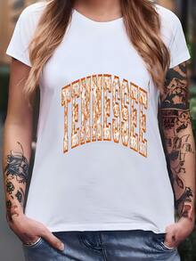 Womens ® Tennessee Shirt, Chinoiserie, Toile De Jouy, Floral Tennessee, Orange Tennessee Shirt, Game Day, Tennessee Volunteers T-Shirt - trắng - Xem 2