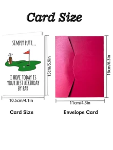 1pc "I Hope Today Is Your Best Birthday" Greeting Card, Suitable For Sending Birthday Wishes To Golfers, Fathers, Uncles - Greeting Card for Golf Lovers - View 2