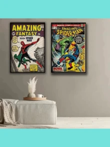 Marvel 这款20*30厘米的复古漫画风格蜘蛛侠海报，重现了经典的蜘蛛侠封面，展现了包括章鱼博士在内的标志性反派场景，与钢铁侠系列一样散发着浓郁的美式复古气息。让漫威粉丝沉浸在超级英雄的世界中，瞬间将游戏室、卧室和书房变成超级英雄的专属领地。这款酷炫的墙饰将点燃你的英雄梦想。 - 彩色 - 查看 3