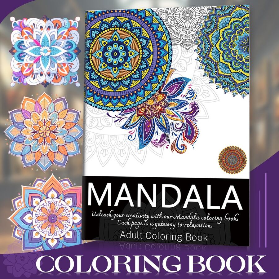 Sách tô màu Mandala cao cấp dành cho người lớn - Mandala trắng và các họa tiết phức tạp, thích hợp cho giải trí, dễ vẽ, hoàn hảo cho các ngày lễ, Halloween, Giáng sinh, Ngày Valentine và các bữa tiệc, khổ A4, bìa mềm dày, phù hợp cho cả nam và nữ.