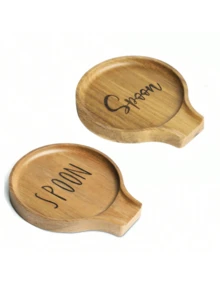 Giá đỡ muỗng bằng gỗ keo 1/2 inch, giá để muỗng trên mặt bàn bếp có chân đế silicon chống trượt, dùng cho các dụng cụ nhà bếp như muỗng canh, muỗng cà phê, muỗng nấu ăn, thìa xới, kẹp gắp, v.v. - Màu gỗ - Xem 14