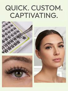 ELAE Beginner Friendly Manga Lash Clusters, Soft Black Band Wispy Cluster Eyelashes, D Curl Lightweight DIY Lash Extensions, 10-14mm Mixed Length, Built-In Eyeliner Effect Faux Mink Cosmetics - Classic Spiky D - 查看 2