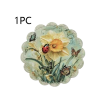 Floral Round Placemats Are Available In Packs Of 1PC, 2Pcs, 4Pcs, 6Pcs, 8Pcs And 300Pcs, Measuring 14.17*14.17 Inches (36*36 Cm). Made Of High-Quality 100% Polyester Fabric, These Placemats Are Machine-Washable, Hand-Washable Or Dry-Cleanable. Featuring Non-Slip And Heat-Resistant Properties, They Are Perfect For Daily Dining, Parties, Home Decoration, Coffee Tables, Afternoon Tea And Exquisite Festive Table Settings. - Multicolor - View 13