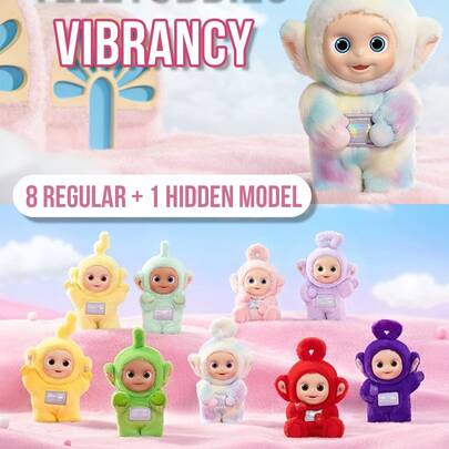 Pop Mart Popmart Teletubbies Vitality Series Blind Box - 8 Regular Versions + 1 Hidden Version, Featuring The Nostalgic Teletubbies IP With Fresh And Soft Color Aesthetics, Presenting Classic And Dreamlike Candy-Colored Styles Made Of Delicate Plush Material, Suitable For Teletubbies Fans, Nostalgic Collectors, Blind Box Enthusiasts, And Gift Seekers, Ideal As Birthday, Holiday, Or Sentimental Collectible