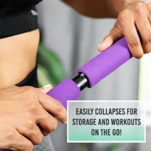 1 Conjunto Barra de Pilates com Faixas de Resistência, Design Antiderrapante em Aço Inoxidável, Dobrável e Portátil, Adequado para Agachamentos, Treinamento de Núcleo, Recuperação Pós-Parto, Equipamento de Modelagem Ioga Doméstica Unissex - Preto - Visão 6