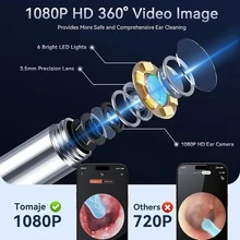 Visual Ear Pick, Earwax Removal Tool With Ear Pick Covers, Visual Ear Pick With Camera And Light, 7pcs Ear Pick Set, Compatible With All Mobile Phones - View 3