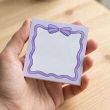 Bộ 4 tờ giấy ghi chú dán trang trí nơ màu sắc nhẹ nhàng dễ thương - Phong cách thanh lịch, thích hợp cho nhật ký, sổ kế hoạch và những người yêu thích văn phòng phẩm. - L - Xem 4
