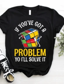 Rubik Cube Retro Vintage Colorful Cube Game Math T-Shirt, Rubiks Cube Costume Gifts Rubik's Solve Lover Birthday Present Shirts, Funny Tees - màu đen - Xem 1