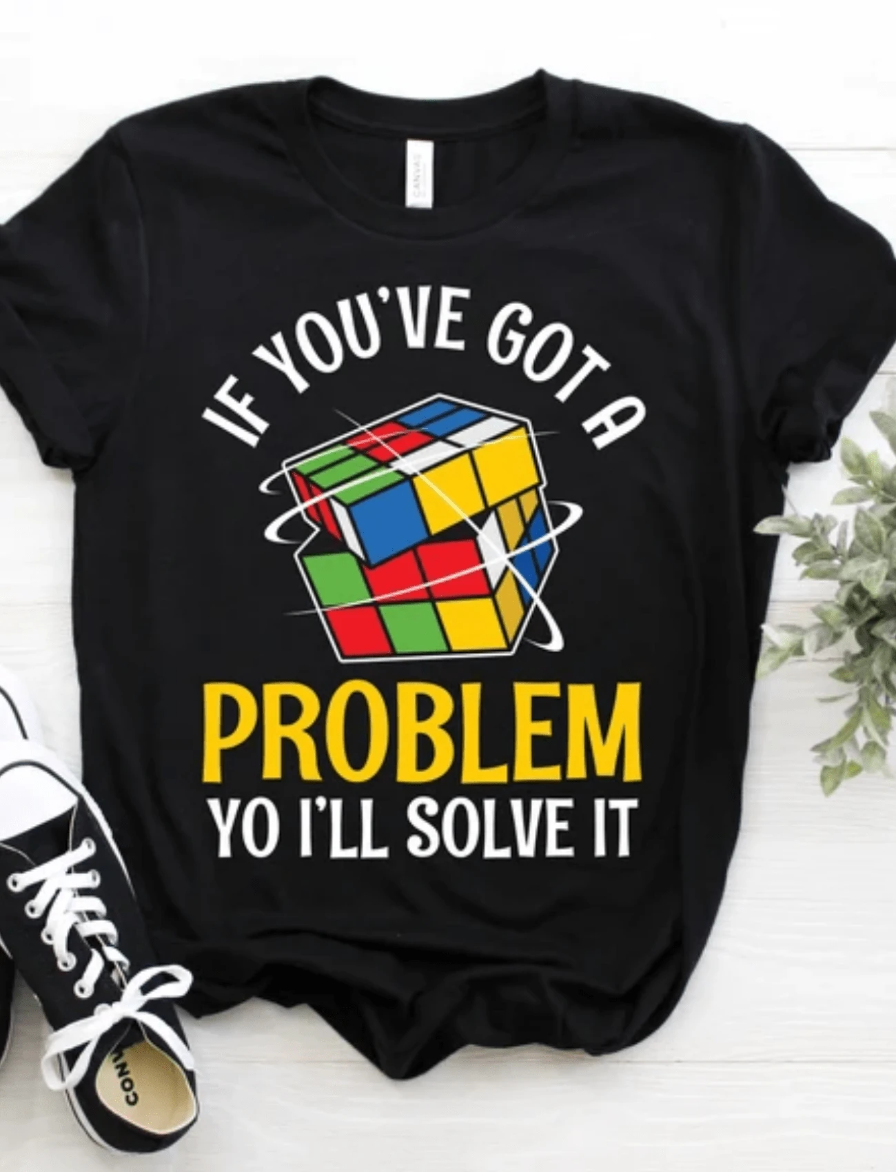Rubik Cube Retro Vintage Colorful Cube Game Math T-Shirt, Rubiks Cube Costume Gifts Rubik's Solve Lover Birthday Present Shirts, Funny Tees - màu đen - Xem 1
