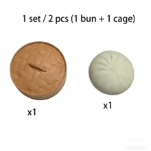 1 pieza Juguete apretable de bollo al vapor de 6 cm, juguete de alivio de estrés con cesta de vapor, juguete de compresión de lenta recuperación realista de durian, regalo creativo, broma, decoración, juguete de alivio de estrés (¡Por favor, revise la tabla de tallas antes de hacer el pedido!) - Bollos al vapor grandes mejorados de varios colores - Ver 15
