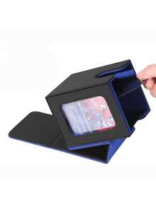 MTG Commander Display Window Card Case - Leather Card Storage Box Holds Up To 100 Double-Sided TCG Cards - Multicolor - View 9