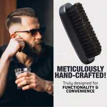 Beard Brush, Beard Comb & Beard Care Set, A Great Gift For Men During Holidays - Black - View 2