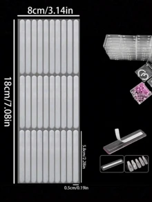 600/300/60/30pcs Transparent Double-Sided Nail Display Tape, Suitable For Press-On Nails - Self-Adhesive Strips, Salon Design Display & Packaging, Easy To Use, Strong Adhesion, Clear Tape, Precise Patch Slot, Back To School, Press-On Nail Tools - Multicolor - View 8