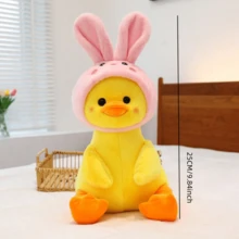 Official Hooded Plush Duck Doll Figurine, Dinosaur, Rabbit, Teddy Bear, Duck Stuffed Doll, Dinosaur, Animal Plush Toys, Christmas Gift, Halloween Gift, Various Holiday Gifts, Sofa Decor, Bedroom Decor, Graduation Gift, Mother's Day Gift, Plush Doll, Birthday Gift, Stitch, Cute Small Doll, Doll, Plush Doll, Graduation Season Gift - Multicolor - View 11