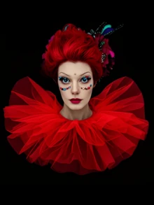 1 chiếc áo khoác lưới phồng dáng rộng cho nữ, có cổ giả xếp ly, có thể tháo rời, thích hợp cho lễ hội và du lịch. - Nhiều màu - Xem 5