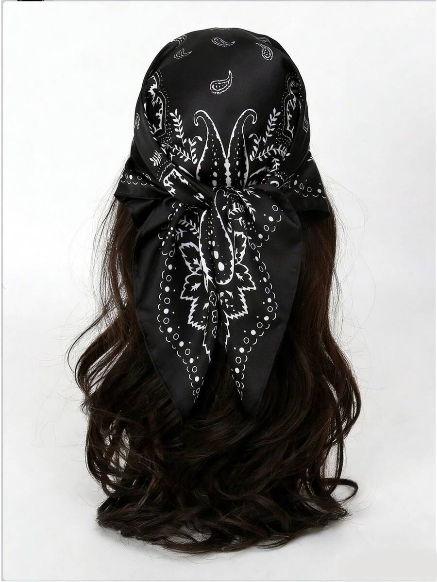 1pc Women's Paisley Print Scarf, Versatile Headscarf/Neck Wrap For Daily Use - Multicolor - View 1