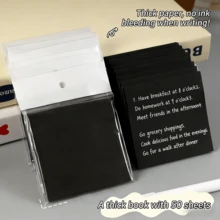 高品质纯黑色便签本，适合学生使用，黑色标签贴纸，可重复使用，是记笔记的理想之选。 - 均碼 - 查看 5
