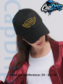 Black 1pc Unisex Von-Dutchs Print Baseball Cap, Sun Hat, Curved Brim, Dad Cap. Suitable For Daily Use And Outdoor Activities. Outdoor Adjustable Sun Cap. Spring-Summer Travel, Tourism, Beach Vacation Hat. - 黑色 - 查看 4