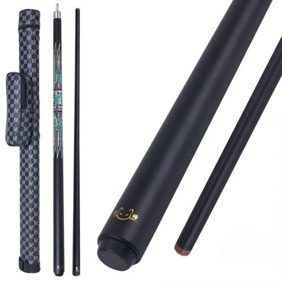 Graphite Pool Cue Stick 2‑Piece Set With Case – Anti‑Slip Grip, Metal Joint, Blue Tip, Durable Billiard Cue For Home & Club