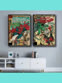 Marvel 这款20*30厘米的复古漫画风格蜘蛛侠海报，重现了经典的蜘蛛侠封面，展现了包括章鱼博士在内的标志性反派场景，与钢铁侠系列一样散发着浓郁的美式复古气息。让漫威粉丝沉浸在超级英雄的世界中，瞬间将游戏室、卧室和书房变成超级英雄的专属领地。这款酷炫的墙饰将点燃你的英雄梦想。 - 彩色 - 查看 4