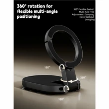 Giá đỡ điện thoại từ tính 3 trong 1 với đế hút và móc khóa, giá đỡ điện thoại có thể gập lại và xoay được. - màu đen - Xem 8