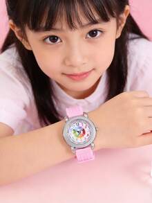 Best-Selling Kids' Dopamine Colorful Circle Watch, Plastic Electronic Watch For Boys & Girls, Quartz Watch For Elementary School Students - Pink - View 6