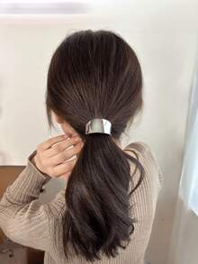 1pc Solid Color Ponytail Holder Clip, Elegant Metal Hair Accessory Decor, New Style Ponytail Clip Travel Accessories - Multicolor - View 2