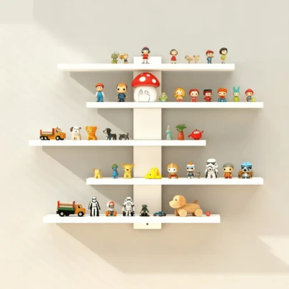 Estantería decorativa de pared, estante colgante de pared minimalista y moderno para almacenar muñecas, figuras de acción, cajas ciegas, decoración del hogar para el dormitorio