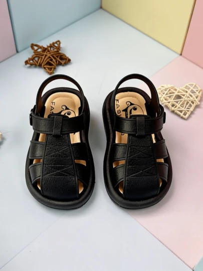 Nuevas plantillas suaves y transpirables con diseño de dibujos animados, diseño ligero para sandalias de niños, zapatos para caminar adorables con diadema para niños pequeños, adecuados para uso en primavera/verano en interiores/exteriores, se pueden usar como zapatos casuales, zapatos de playa, sandalias de PVC para bebés