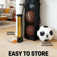 1PCSize 5 Official Soccer Ball With Portable Mini Pump Set - Training & Match Ready Football Kit For Adults - Black and White - View 7