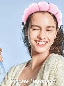 1 băng đô che mặt / 2 băng đeo cổ tay che mặt / 3 bộ băng đô spa, băng đô trang điểm, băng đô che mặt, băng đô chăm sóc da, băng đô nhung hồng mềm mại, nơ, họa tiết bong bóng, băng đô spa, băng đeo cổ tay, bộ phụ kiện tóc cho nữ và bé gái - Nhiều màu - Xem 7