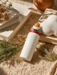OwaIa Creamy White Large Capacity Stainless Steel Water Bottle,32oz/945ml,With A Straw,Exquisite Appearance,Keeps Drinks Hot Or Cold,Can Hold Iced Drinks And Water,Suitable For Leisure,Work,Sports,Indoors And Outdoors,Suitable For Students And Office Workers,As A Gift.Vacuum Flasks-Everyday Tumbler-Perfect Birthday Gift-Father Day Tumbler - Màu be - Xem 3