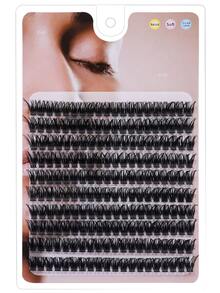 ELAE Soft Faux Mink Black Spiky Wispy Lash Clusters DIY Eyelash Extensions Reusable Fairy Lashes Wet Look Textured Lifting Effect - 3D Natural 10R - 查看 8