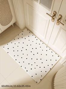 1pc Classic Black And White Polka Dot Pattern Decorative Rug, Suitable For Party Decor, Enhances Home Style, Essential Decoration For Adding Holiday Charm, Applicable To Bedroom, Living Room, Dining Room, Bathroom And Entryway, Plush Rug, Thickened Rug, Thick Rug, Furry Rug, Autumn/Winter Rug, Thickened Rug, Living Room Rug, Rug, Living Room Area Rug, Area Small Rug, Mat, Home Decor - Multicolor - View 4