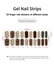 20 miếng dán móng tay gel bán khô, chất lượng cao cấp, bền bỉ, dễ dán và gỡ bỏ, cần dùng đèn UV để làm khô. - Nhiều màu - Xem 4