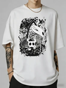 Hollow Knight Print T-Shirt, 100% Cotton, For Men And Women, All Sizes - White - View 6