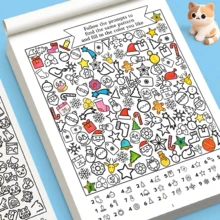 2000+ Pattern Seek And Color Children's Coloring Book, 32 Pages Hidden Object Coloring Book, Improve Focus, Suitable For Kindergarten And Preschool, Enhance Brain Skills - Multicolor - View 4