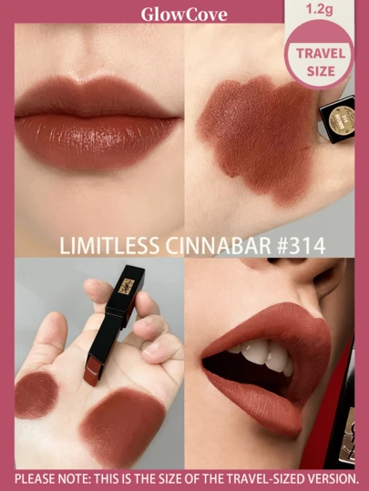  [Travel Size 1.2g] YSL Rouge Pur Couture Matte Lipstick #314, Nude Beige Brown, Long-Lasting, Brightening, Versatile For Commute & Dates