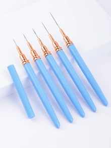 BYCSL Bộ bút vẽ móng nghệ thuật, 5 cọ vẽ móng, cọ thiết kế móng, dụng cụ vẽ đường viền móng, phù hợp cho người mới bắt đầu và thợ làm móng chuyên nghiệp. - Màu xanh lam - Xem 5