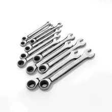 6-32mm可调头棘轮扳手套装，组合式扳手套装，铝合金手动工具套装，棘轮扳手套装【柔性头棘轮扳手】铬钒钢柔性头棘轮扳手套装 | 组合扳手套装，机械手动工具套筒扳手棘轮扳手套装，金属材质，无需电源，无需电池 - 黑色 - 查看 34