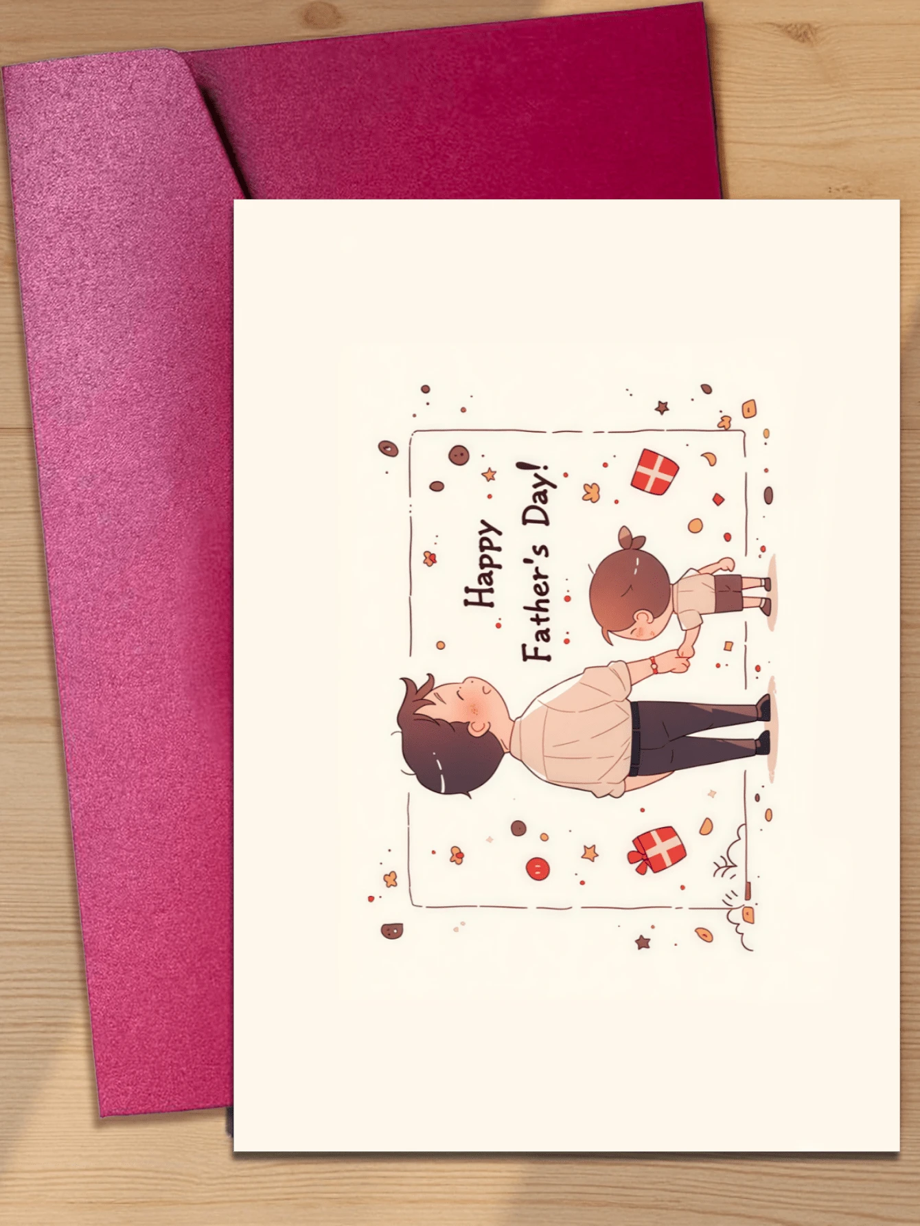 Carte de vœux pour la Fête des Pères au style de dessin animé chaleureux / Carte de la Fête des Pères au style de dessin animé chaleureux, design avec un père et sa fille se tenant la main et marchant ensemble de dos / Bonne Fête des Pères, gratitude pour l'accompagnement et la guérison, carte pour papa, beau-père, père adoptif, un choix sincère pour les enfants pour exprimer "Merci d'avoir tenu ma main pendant que je grandissais" (comprend 1 carte / 1 enveloppe, 4,3 pouces x 6,3 pouces) - Style 4 - Voir 1