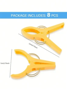 8pcs/4pcs Beach Towel Clips, Chair Clips, Plastic Clothesline Clips, Durable Windproof Clips, Essential For Beach Holidays, Gardening, Suitable For Heavy Duty Beach Towels - View 4