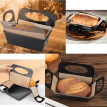 1/2pcs Reusable Silicone Bread Sling, Silicone Bread Pan Liner And Lifter, 4 Handles, Non-Stick And Easy To Clean Dough Transfer Baking Mat, Fits 9x5 Inch Or 1.5 Lb Bread Loaf Pan - Multicolor - View 4