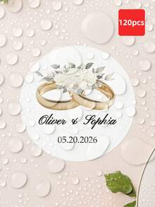 1-120 miếng dán cưới tùy chỉnh - Nhãn cưới tùy chỉnh, nhãn dán đính hôn, nhãn dán hình nhẫn cưới cá nhân hóa, nhãn dán tên tùy chỉnh, chất liệu chống thấm nước và dầu, 4 kiểu dáng, hoàn hảo cho thẻ quà tặng, hộp bánh, quà lưu niệm cưới, gói quà cưới, trang trí tiệc, lãng mạn, keo dính chắc chắn, tinh tế, phong cách, quà tặng lý tưởng cho các cặp đôi, chồng, vợ, bạn bè, gia đình, cô dâu chú rể, tuyệt vời cho mùa cưới, tiệc đính hôn. - Nhiều màu 1 - Xem 47