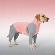 狗狗全身防护服，术后防舔咬，防掉毛，透气弹力面料，公母通用，恢复期穿着，易于清洗的休闲服 - 粉色 - 查看 6