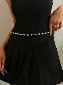 Fashionable Metal Faux Pearl Waist Chain, Versatile Women's Dress Jewelry Body Chain Accessoryfestival - Pearl Waist Chain - View 5